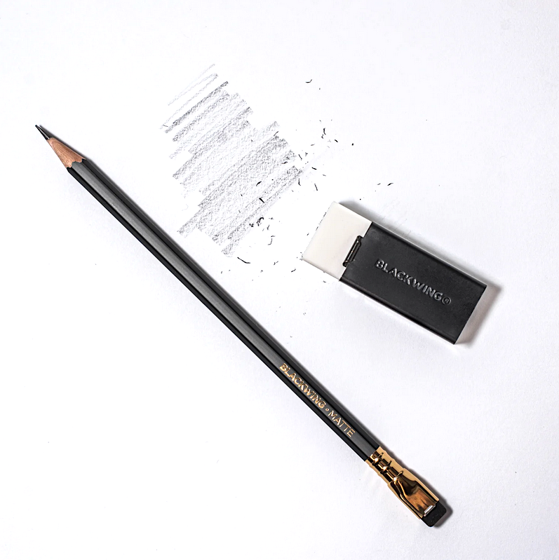 Radiergummi in Aluminiumhülse mit Clip in schwarz | Blackwing | Made in Vietnam