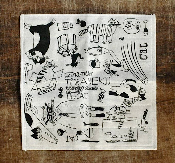 Toranekobonbon Siebenschicht-Handtuch | Katzenmotive aus Japan