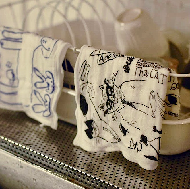 Toranekobonbon Siebenschicht-Handtuch | Katzenmotive aus Japan