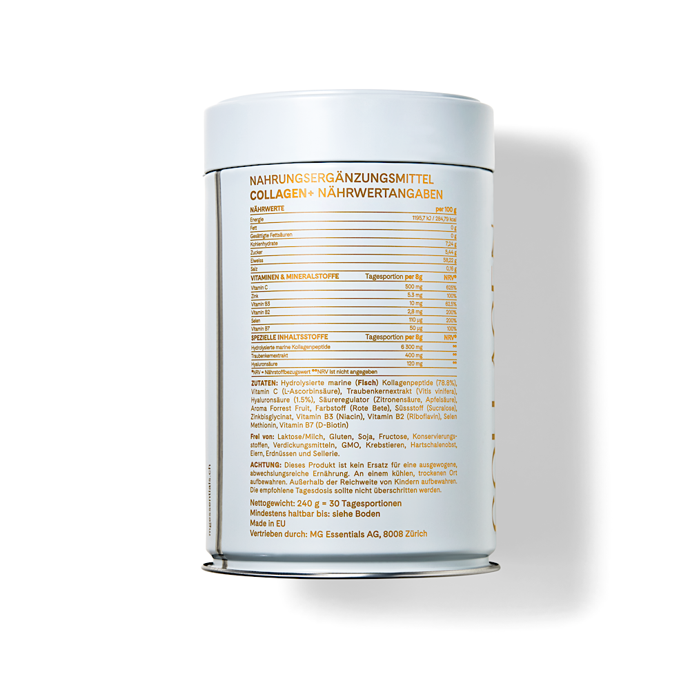COLLAGEN + | MG Essentials | mit Hyaluronsäure, Vitamin C, Zink, Selen
