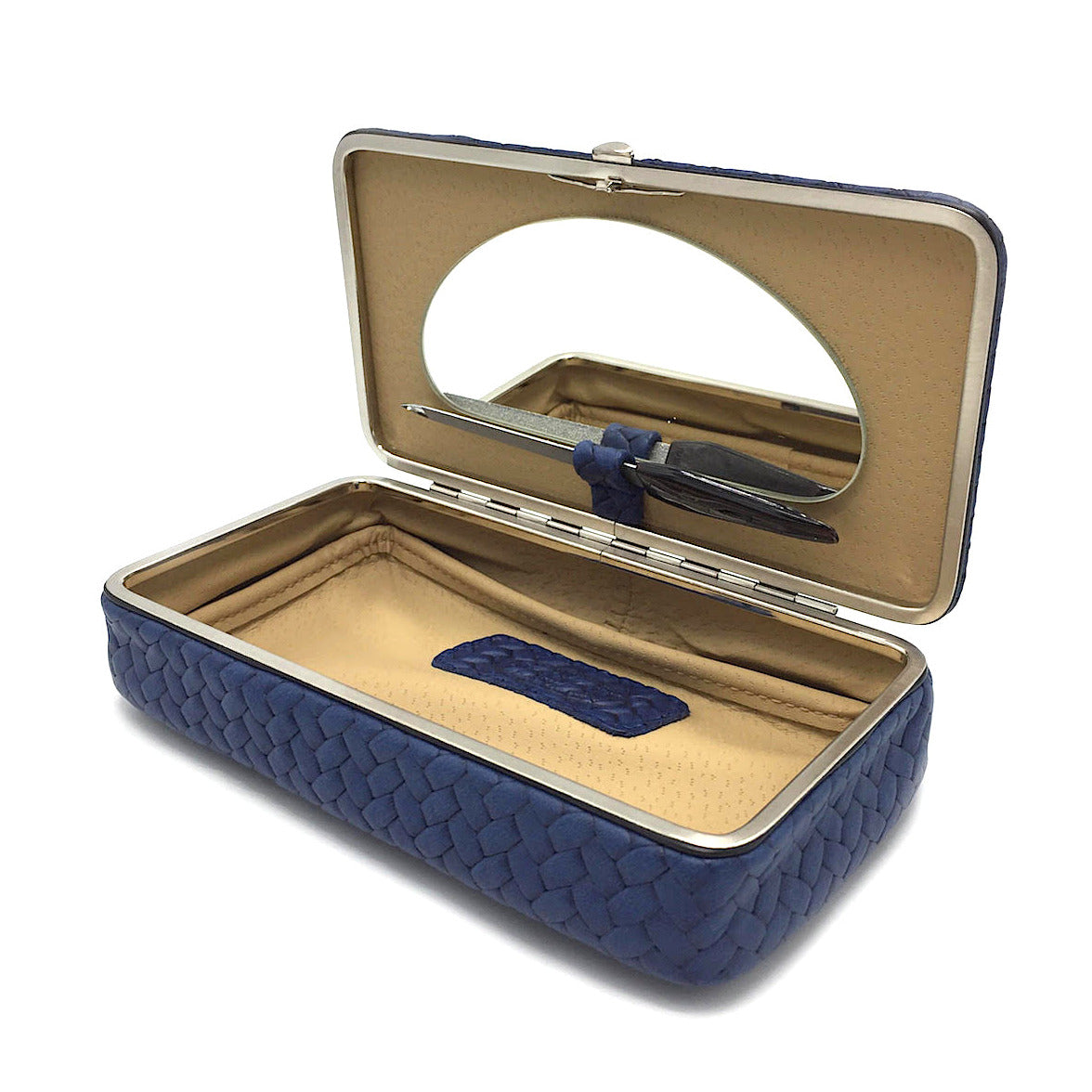 Beautybox aus Leder mit Innenspiegel | F.Hammann | Handmade in Germany