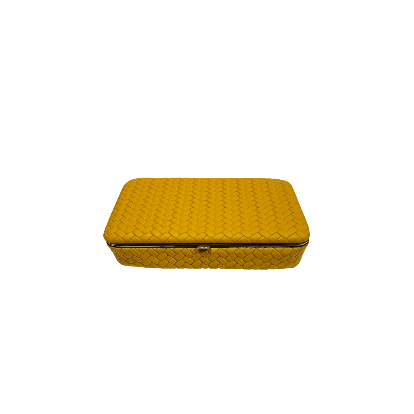 Beautybox aus Leder | Innenspiegel und Nagelfeile | gelb