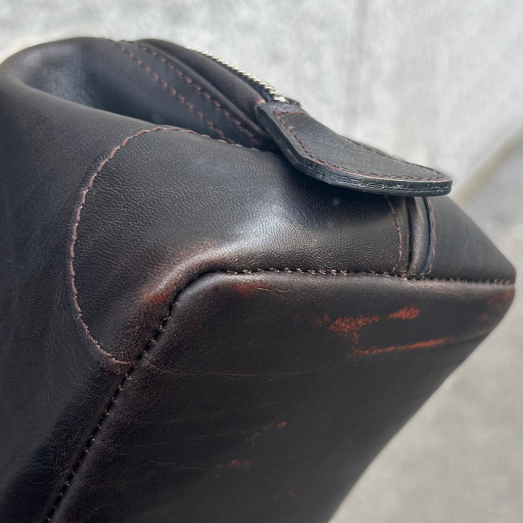 Kulturtasche gross aus Bisonleder | F. Hammann | Handmade in Germany