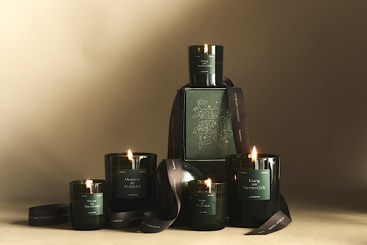 Klang von SternenZelt – Grosse Duftkerze mit winterlichem Duft | Looops Candle