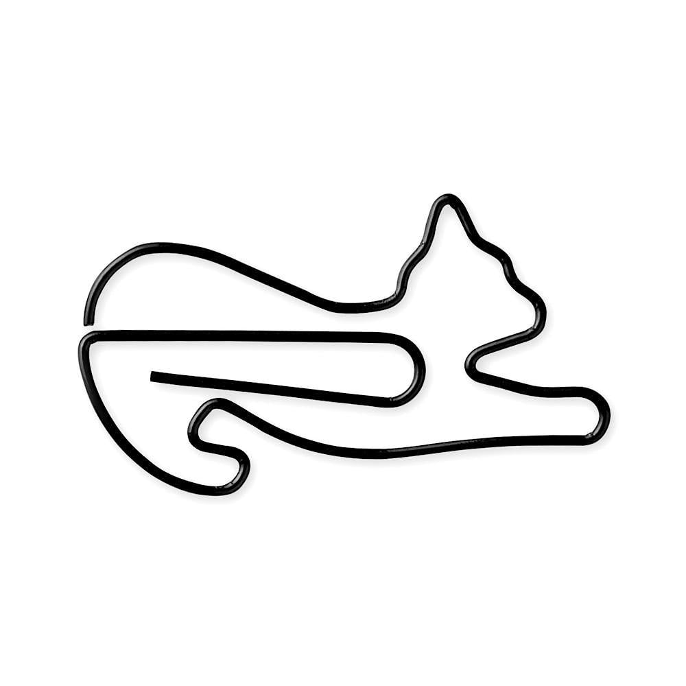 Büroklammer D-clip Katzen-Stretching schwarz | MIDORI | Made in China