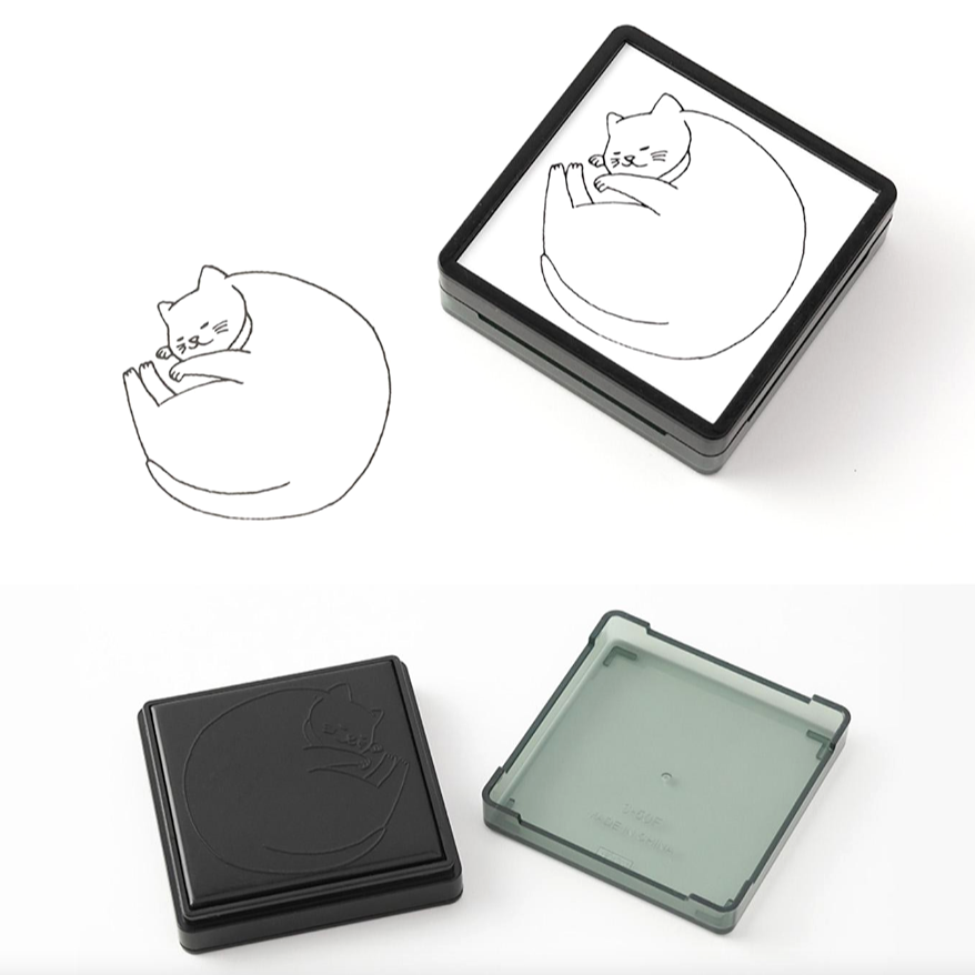 Paintable Stempel Katze | Vorgetränkt & übermalbar, wasserfest | Midori Japan