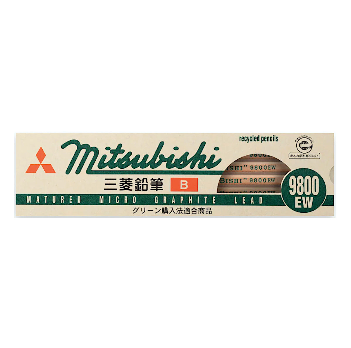 Mitsubishi Pencil 9800 EW B – Klassischer Bleistift aus Recyclingholz