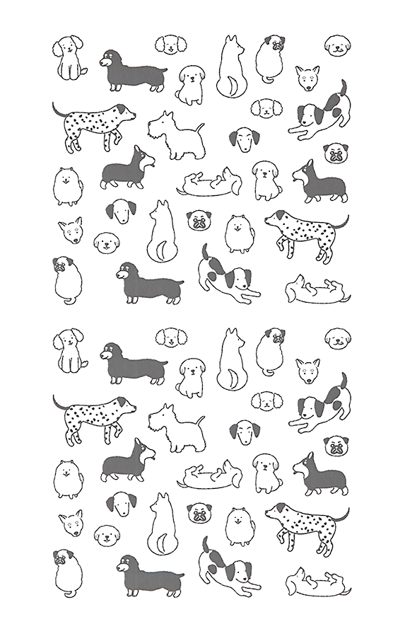 Midori Dog Planer-Sticker | Handgemalte Transfer Sticker für Planer