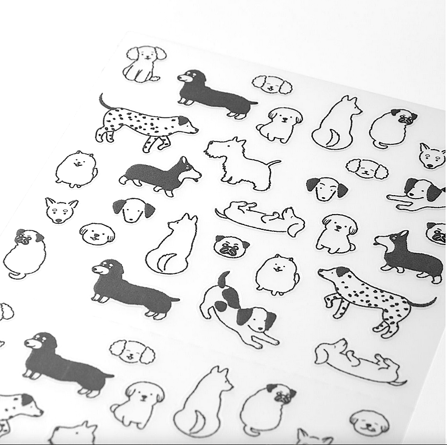 Midori Dog Planer-Sticker | Handgemalte Transfer Sticker für Planer