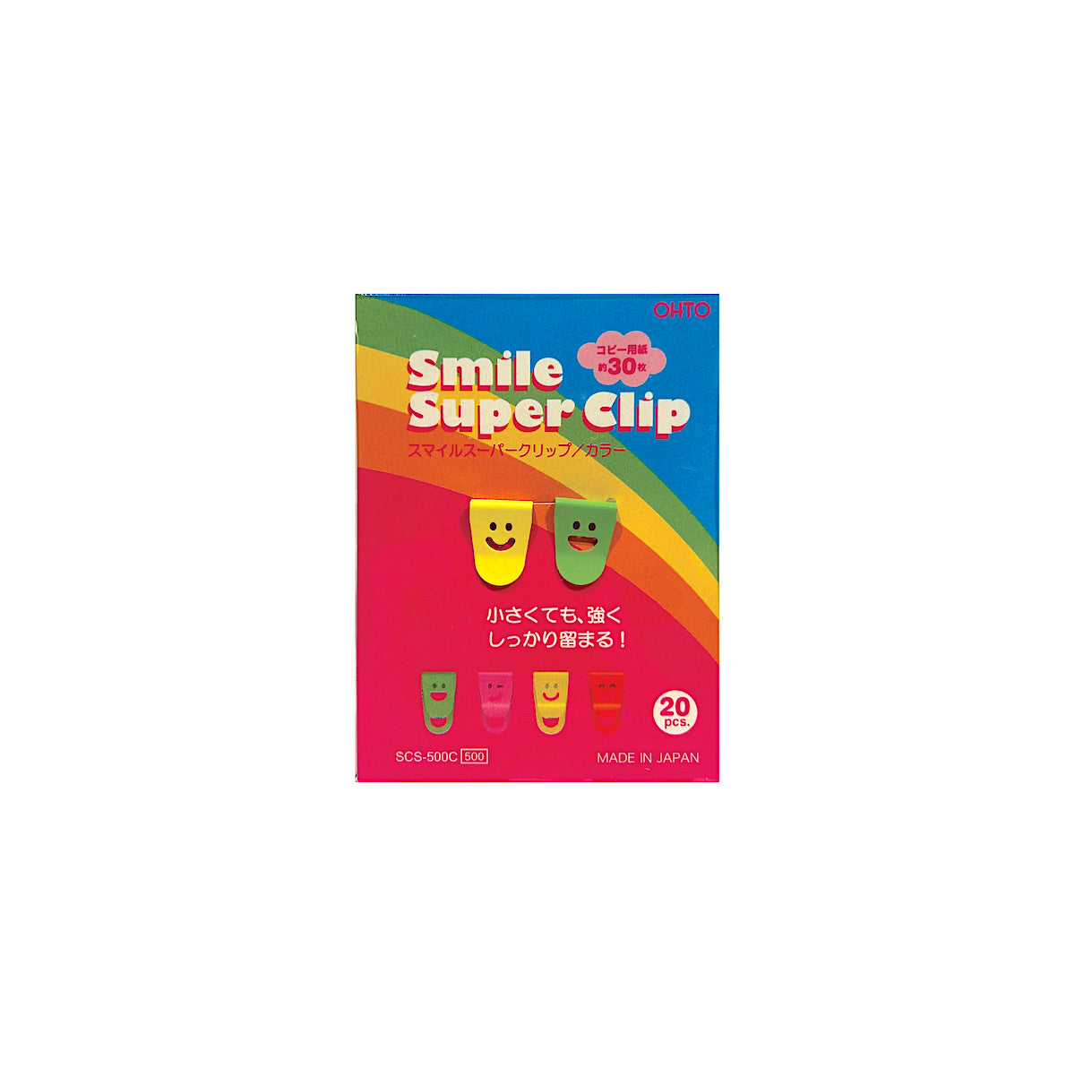 Dokumenten-Clip in 4 Farben | Smiley Super Clip | OTHO | Made in Japan