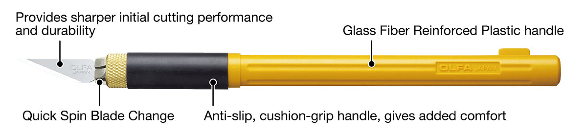 OLFA AK-4 Präzisionsmesser – Profi-Kunstmesser mit Komfortgriff