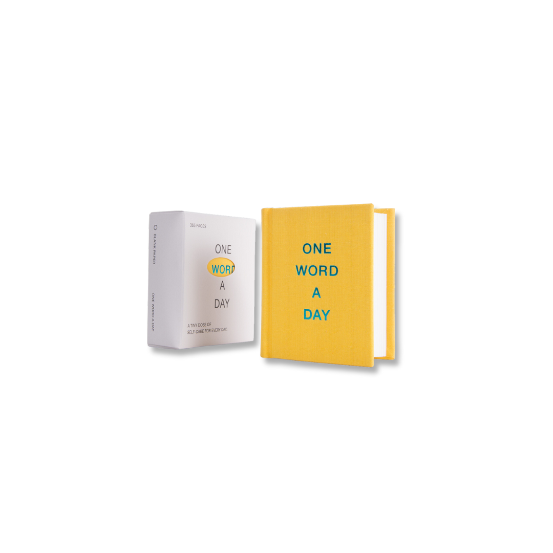 PAPERLUX STUDIO - Notizbuch | "One Word a Day" | Gelb Metallic Edition