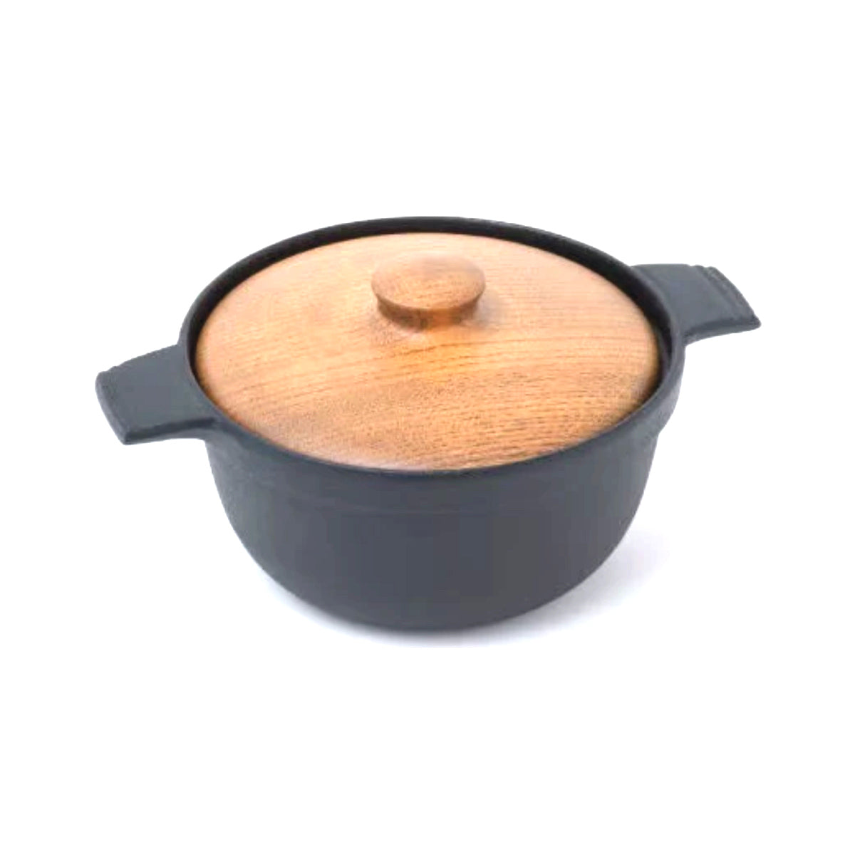 Eisengefäss mit Zelkova-Holzdeckel – für Feuer & Tisch | Made in Japan