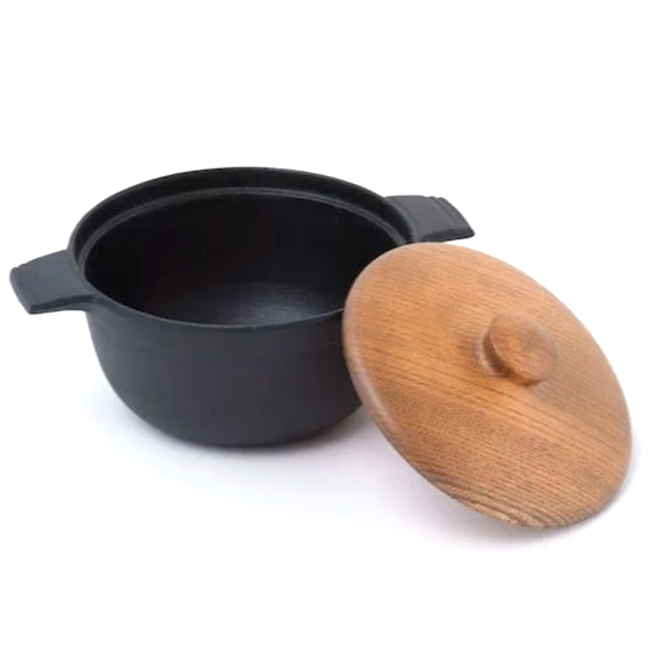 Eisengefäss mit Zelkova-Holzdeckel – für Feuer & Tisch | Made in Japan