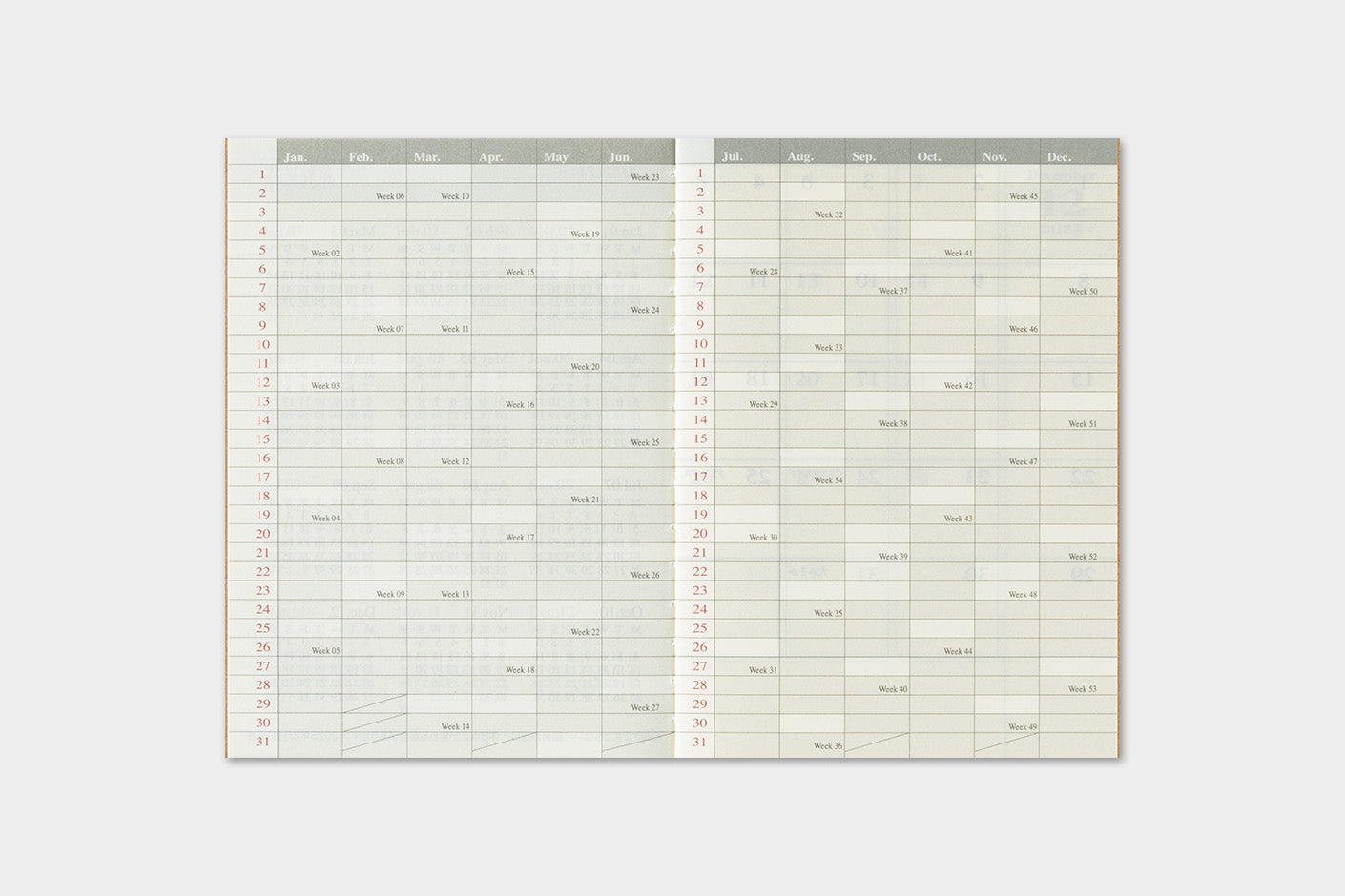 Agenda 2026 Monatsplaner Passport size | TRAVELER'S COMPANY | Made in Japan