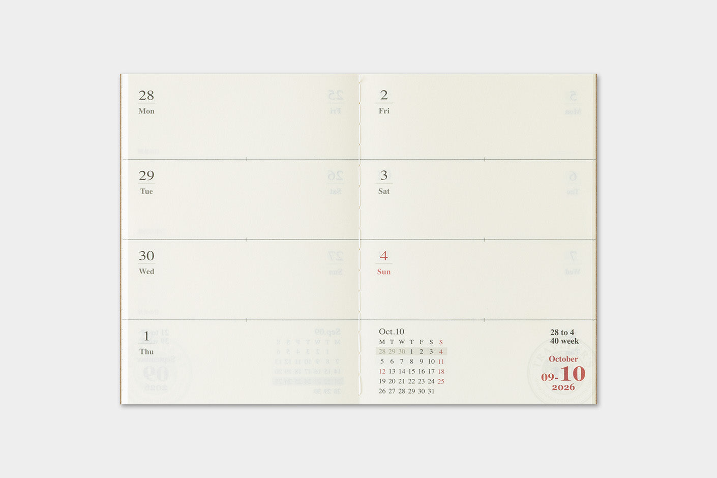 Travelers Company Agenda passport size | weekly 2026 | made in Japan