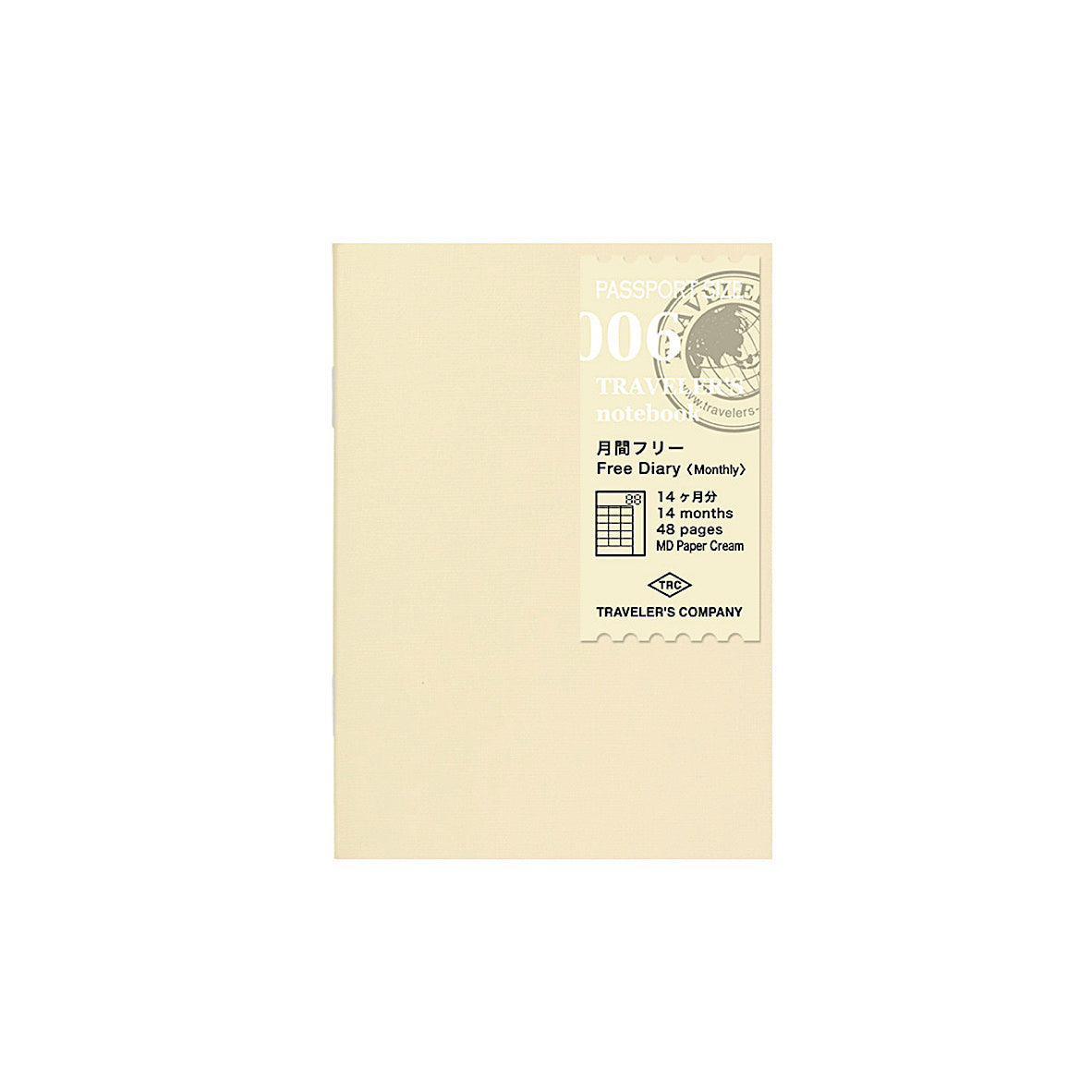 TRAVELER'S COMPANY - Monatsplanner 006 Undatiert | Passport Size