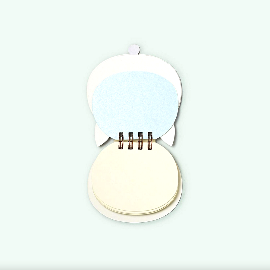 Cat Ring Memo Weiss – Japanisches Notizbuch mit Spielmechanik | Yamama