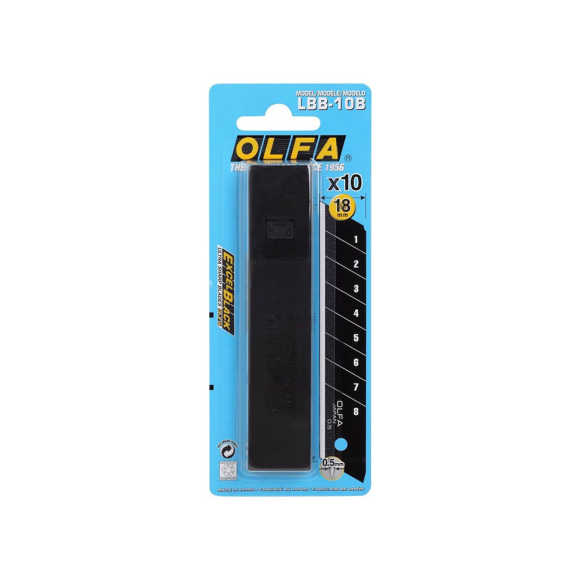 OLFA - Premium Ersatzklingen 18mm | LBB/10B Excel Black | Made in Japan