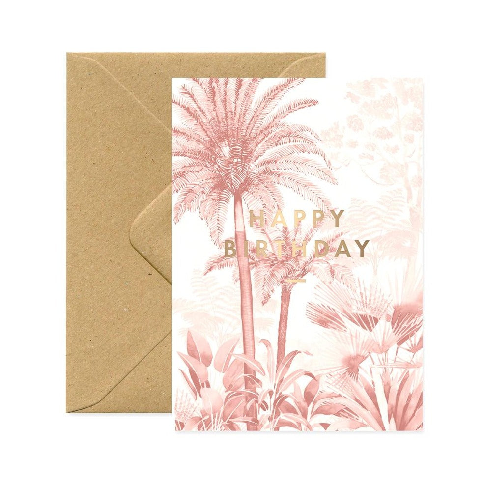 ALL THE WAYS TO SAY, Happy Birtday Pink Forest Karte, Made in France