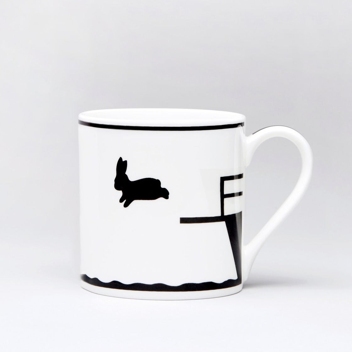 HAM, PORZELLANTASSE, Diving rabbit, Tea Mug, Gift idea, handpainted