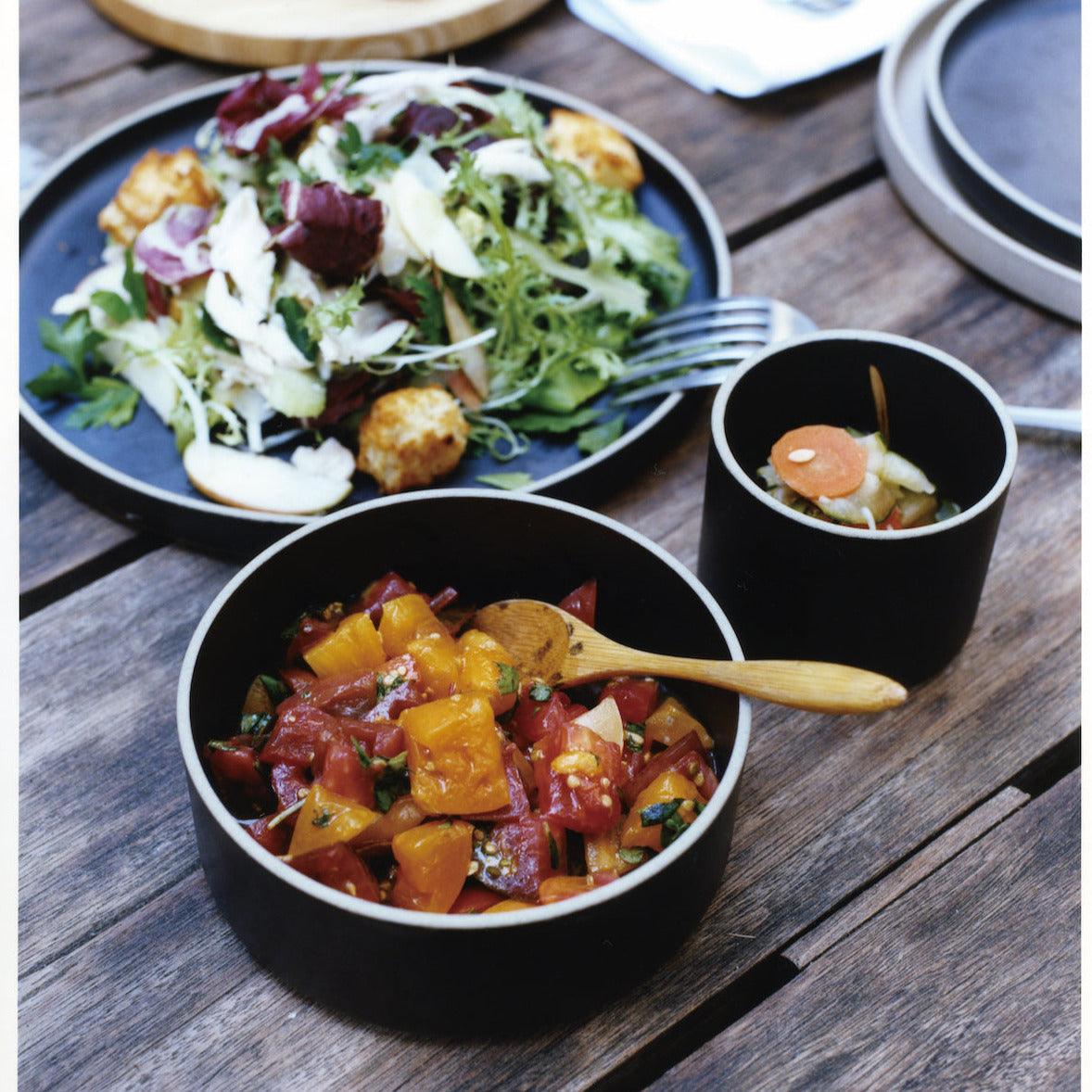 HASAMI PORCELAIN hohe Schale aus Porzellan und Ton Handmade Japan