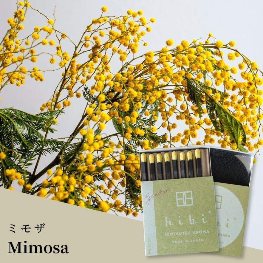 HIBI - 10 Minuten Aroma Räucherstäbchen Mimosa Garden | Made in Japan
