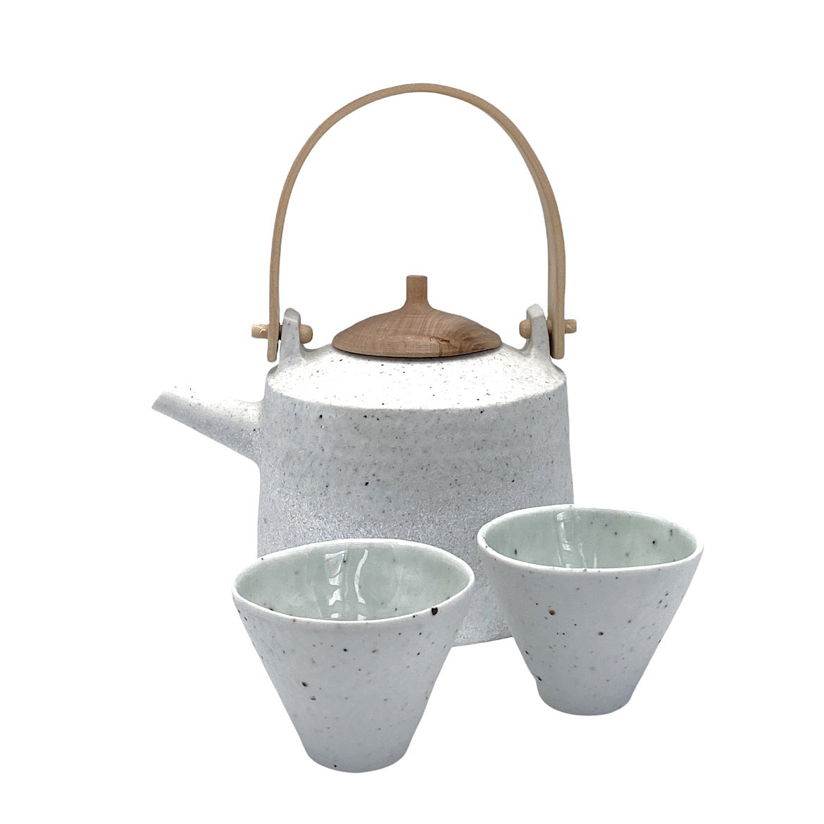 KIHO KANG Teekannen-Set aus Porzellan und Holz Handmade