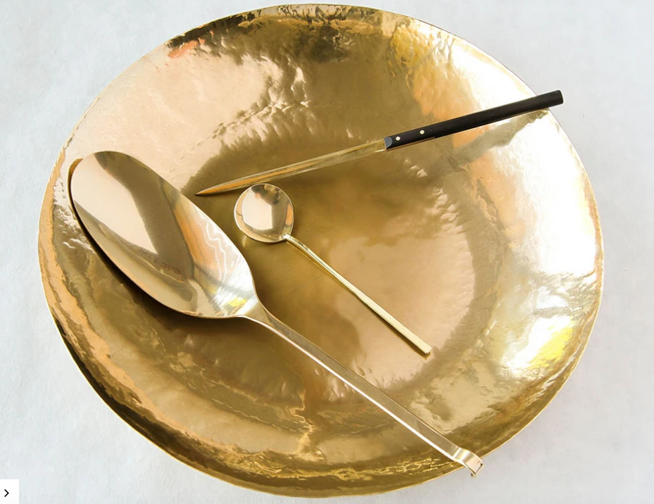 Teller Ø20cm aus gehämmertem Messing | LUE BRASS| Handmade in Japan