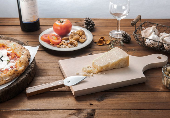 MORINOKI elegantes japanische Hartkäsemesser aus Holz und Edelstahl