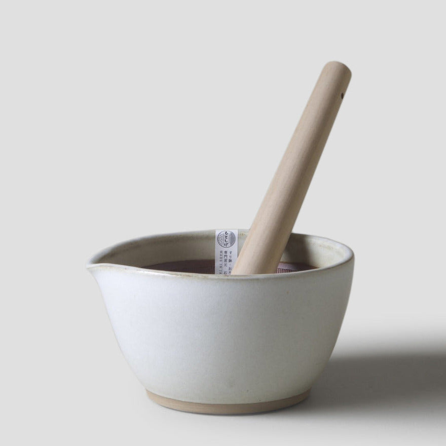 MUJUN - Suribachi Mörser & Magnoliaholz Stössel | Handmade in Japan