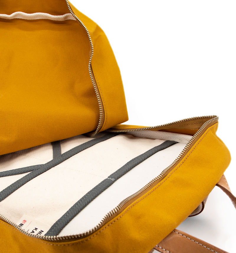 NIWAKI - Rucksack aus Canvas Nizyū Kanō Karashi Yellow | Made in Japan