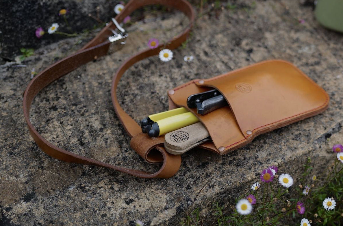 NIWAKI - Werkzeug-Gürteltasche Rindsleder | Zenbu Pouch | Naturfarbig