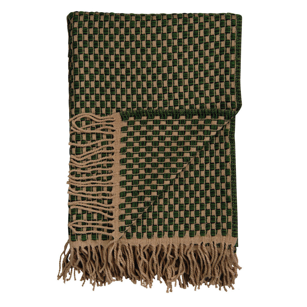 RØROS TWEED - Lammwolldecke Isak grün-beige | Made in Norwegen