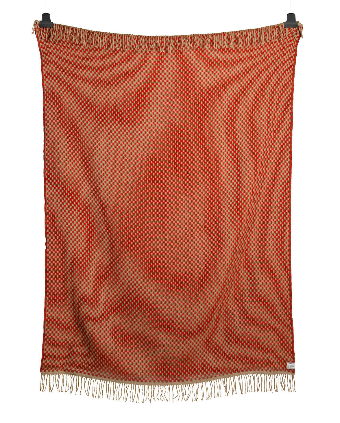 RØROS TWEED - Lammwolldecke rot-beige Isak | Made in Norwegen