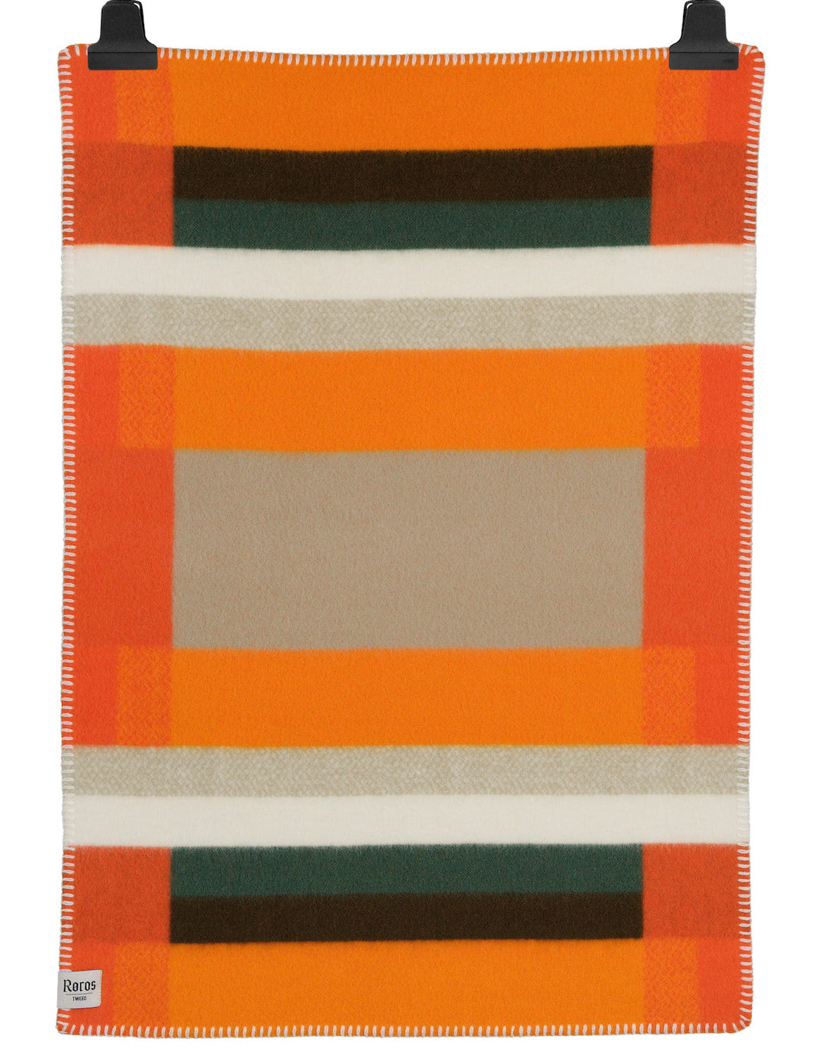 RØROS TWEED - Lammwolldecke Bauhausstil orange Mikkel | Made in Norwegen