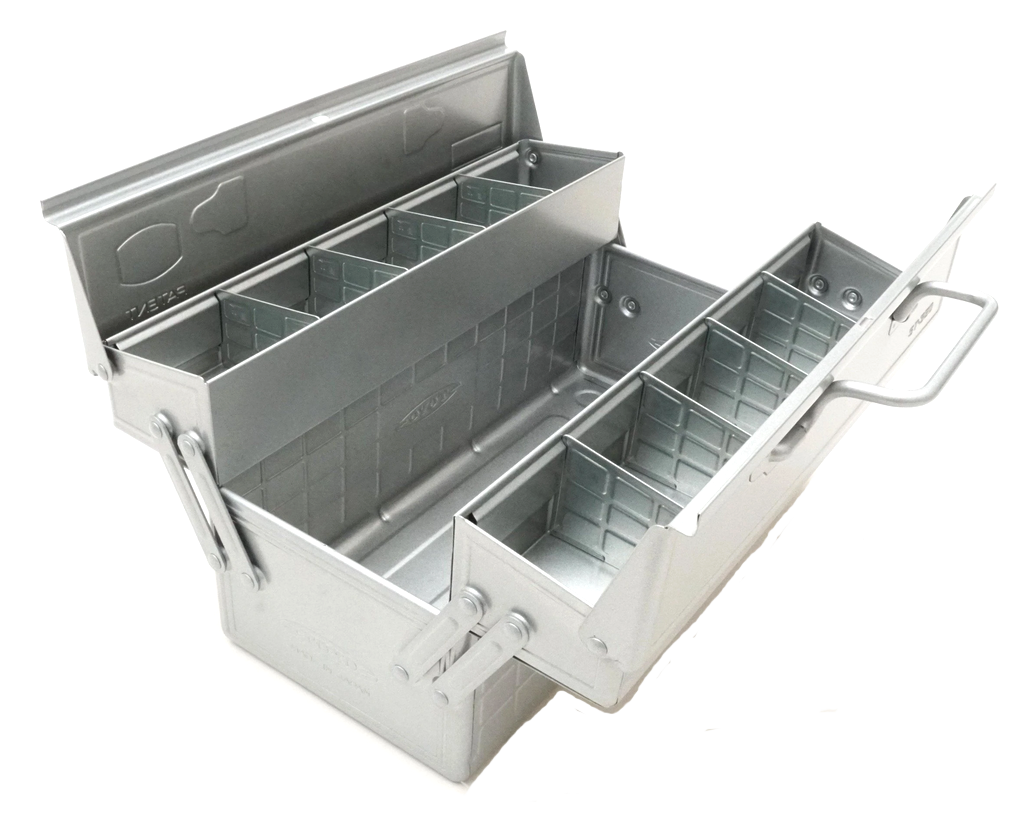 TOYO STEEL Werkzeugbox ST aus Stahl Silber pulverbeschichtet | Made in Japan