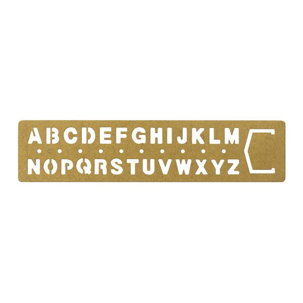 TRAVELER'S COMPANY, BRASS TEMPLATE BOOKMARK, alphabet, gift idea