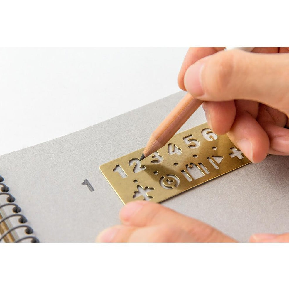 TRAVELER'S COMPANY, BRASS TEMPLATE BOOKMARK, Number, gift idea