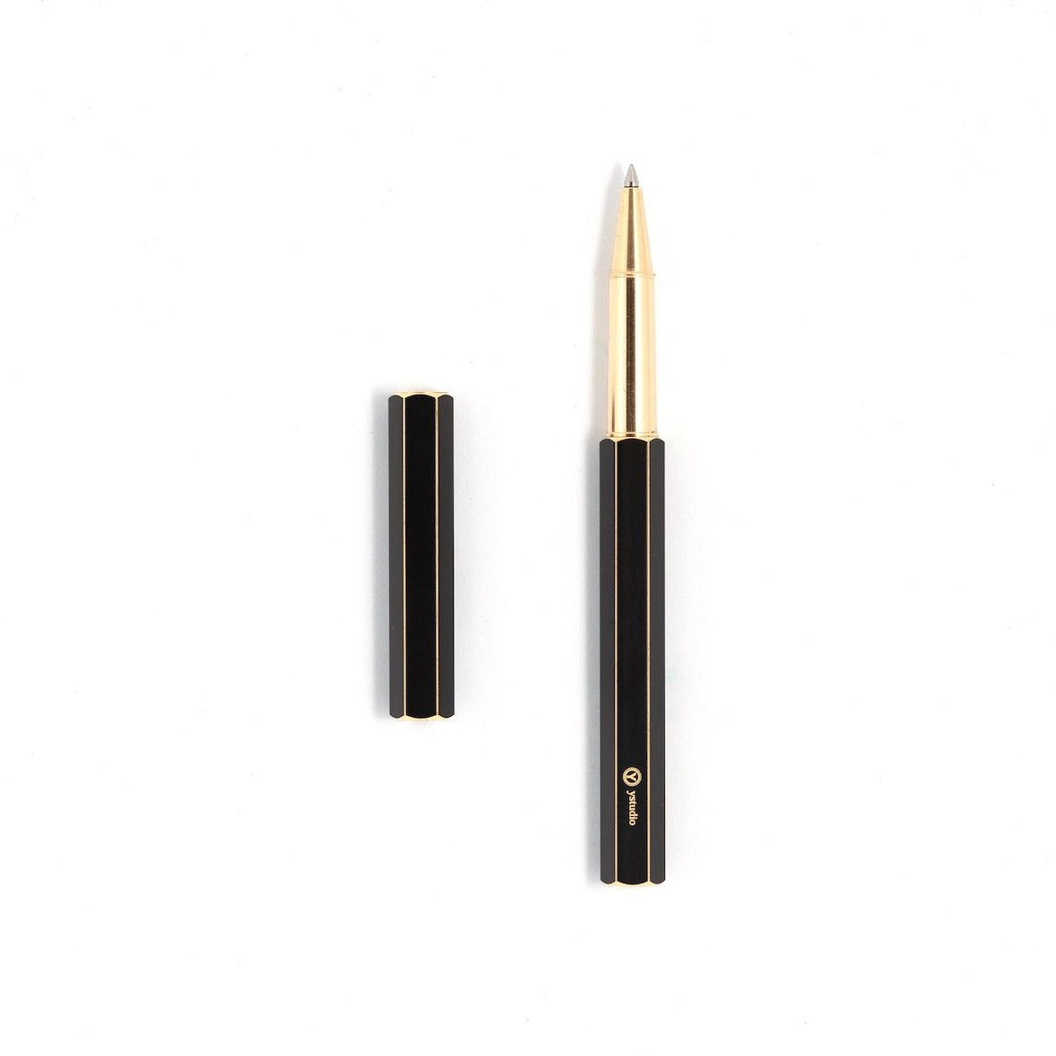 Kugelschreiber (Tintenroller) aus Messing schwarz | ystudio | Handmade in Taiwan