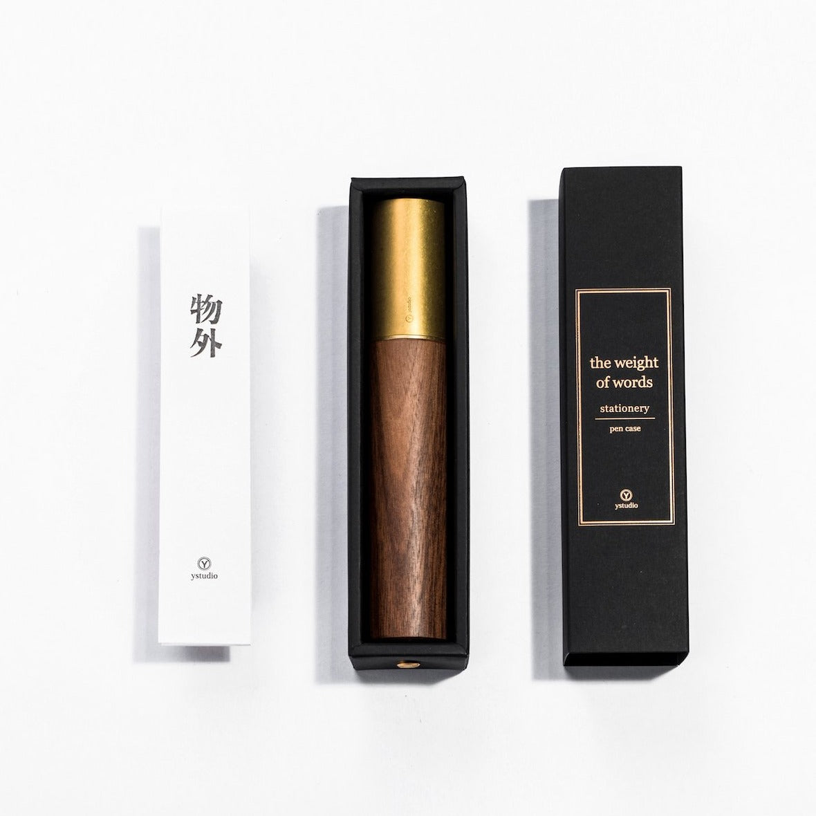 Ystudio - Pen Case Stiftebehälter aus Messing und Walnuss