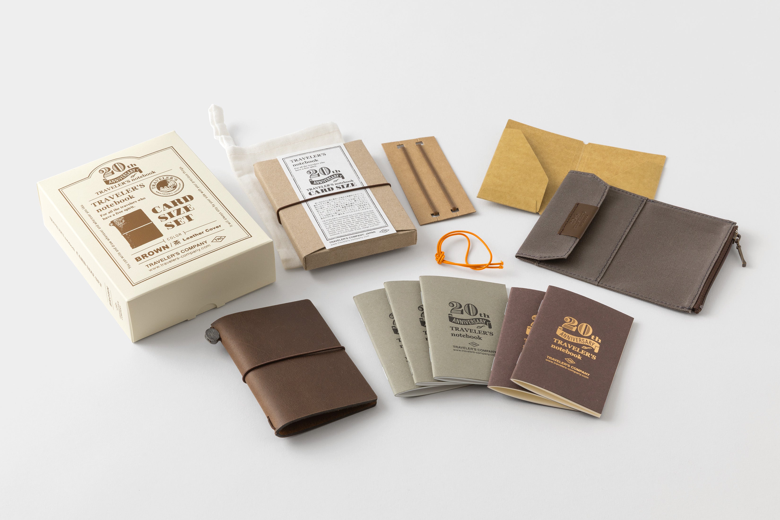 TRAVELER'S Notebook | 20th Anniversary Card Size Set Brown