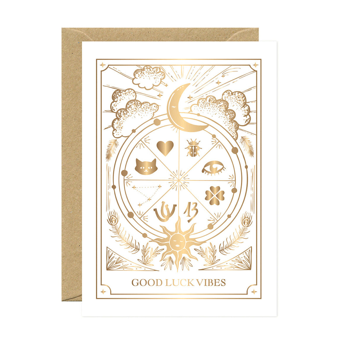 Grusskarte Gold Good Luck | ALL THE WAYS TO SAY | Made in France  