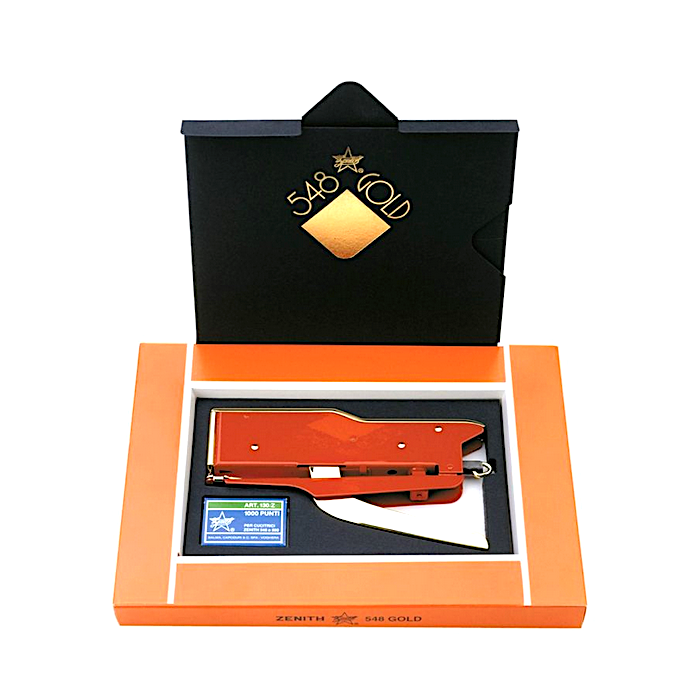 Zenith Handhefter 548 mit 23K vergoldetem Messing rot oder schwarz| Made in Italy