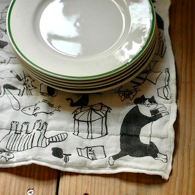 Toranekobonbon Siebenschicht-Handtuch | Katzenmotive aus Japan