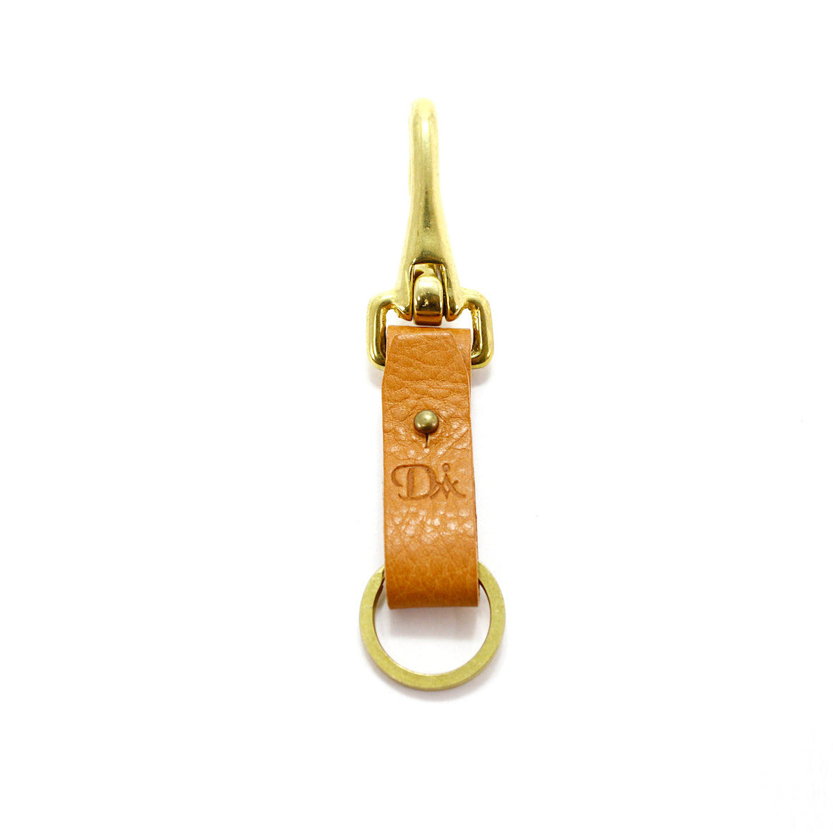 Brass and Leather Keyring - DIFFERENT COLORS