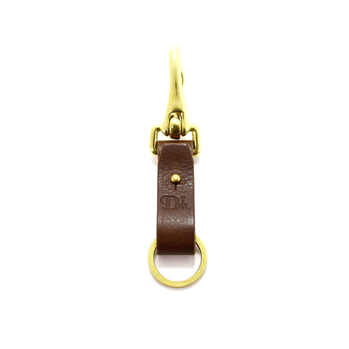 Brass and Leather Keyring - DIFFERENT COLORS