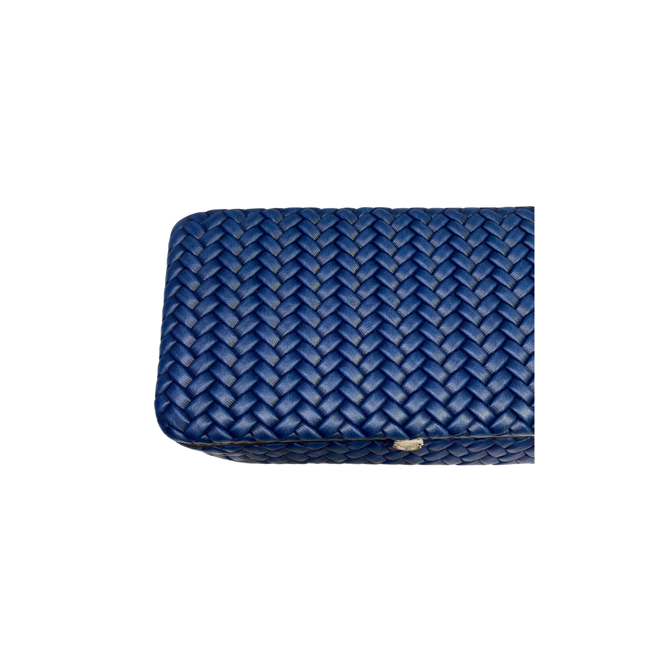 Beautybox aus Leder | Innenspiegel und Nagelfeile | blau