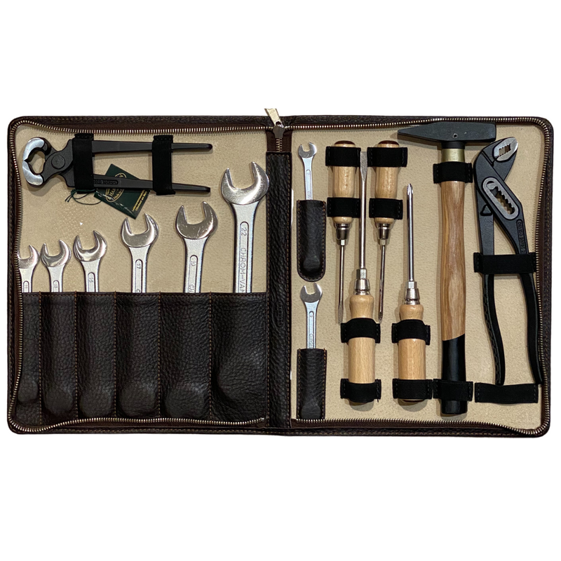 Werkzeug-Set in Ledertasche d.braun | F.Hammann | Handmade in Germany