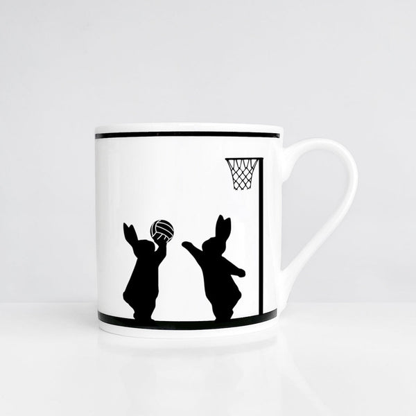 Porzellantasse Basketball Rabbit handbemalt | HAM | Handmade in UK